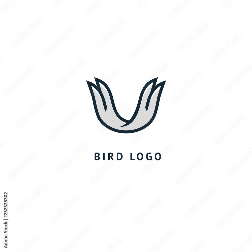 Bird silhouette logo. Vector abstract minimalistic illustration flying fowl. Pigeon icon. Zoo, pet shop, farm, bird feather, wild nature vector flat style logotype modern. Bird silhouette logo. Vector abstract minimalistic illustration flying fowl. Pigeon icon. Zoo, pet shop, farm, bird feather, wild nature vector flat style logotype modern.