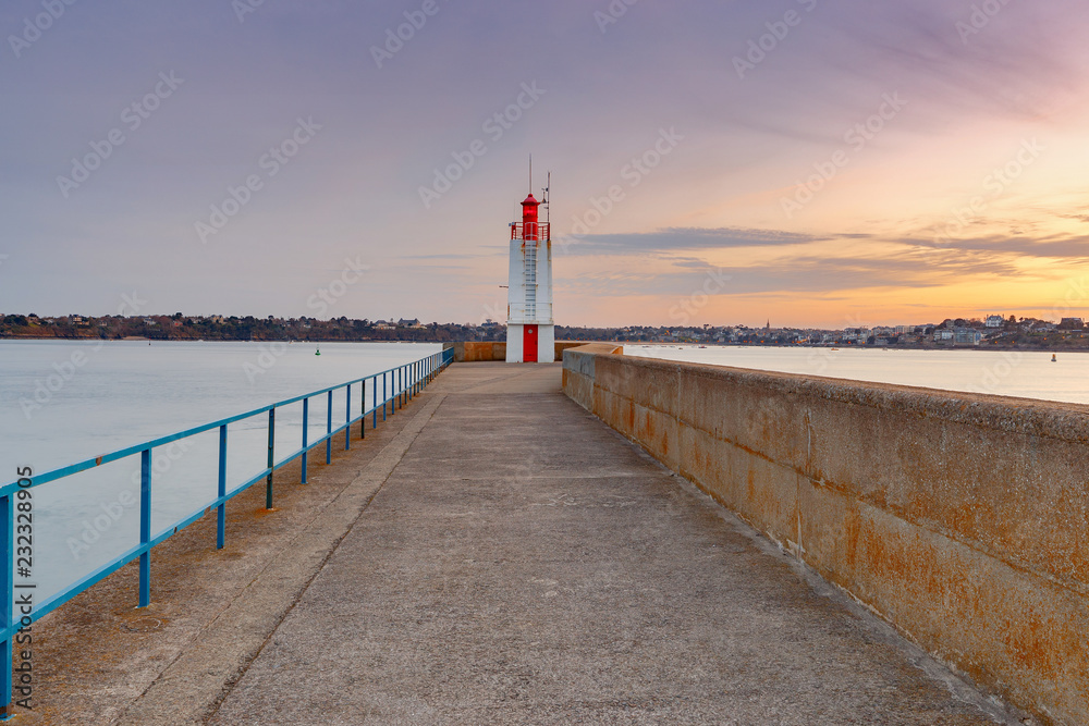 Saint-Malo. A breakwater and a lighthouse. Saint-Malo. A breakwater and a lighthouse.