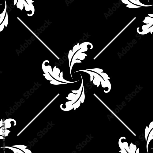abstract floral seamless pattern with flowers, netting and leaves
