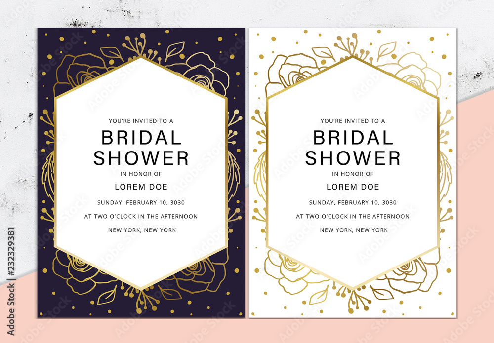 Bridal Shower Invitation Layout Stock Template Adobe Stock