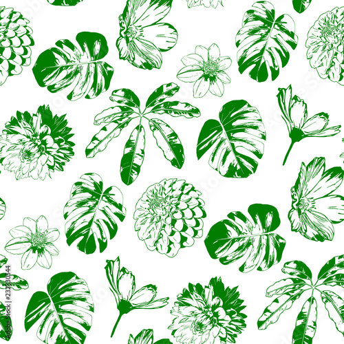 Floral seamless pattern. Element for floral design and natural background.