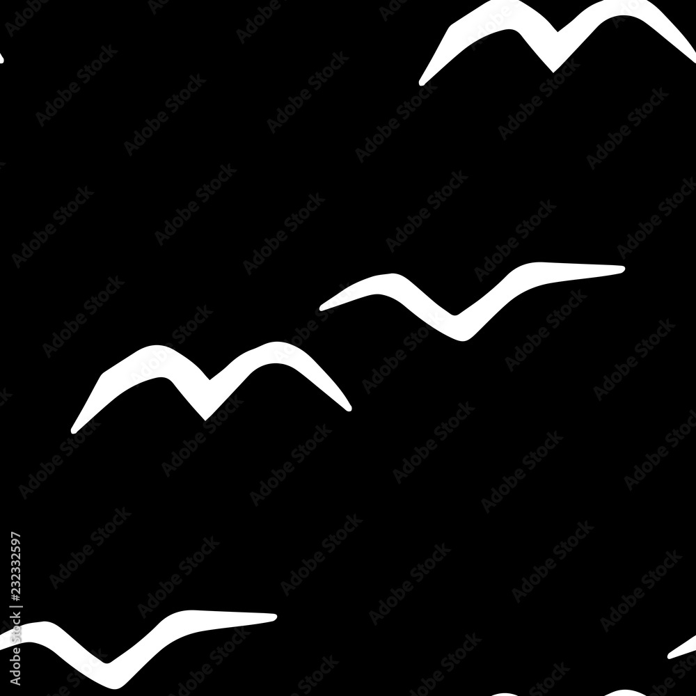 Naklejka premium abstract seamless pattern with gulls birds