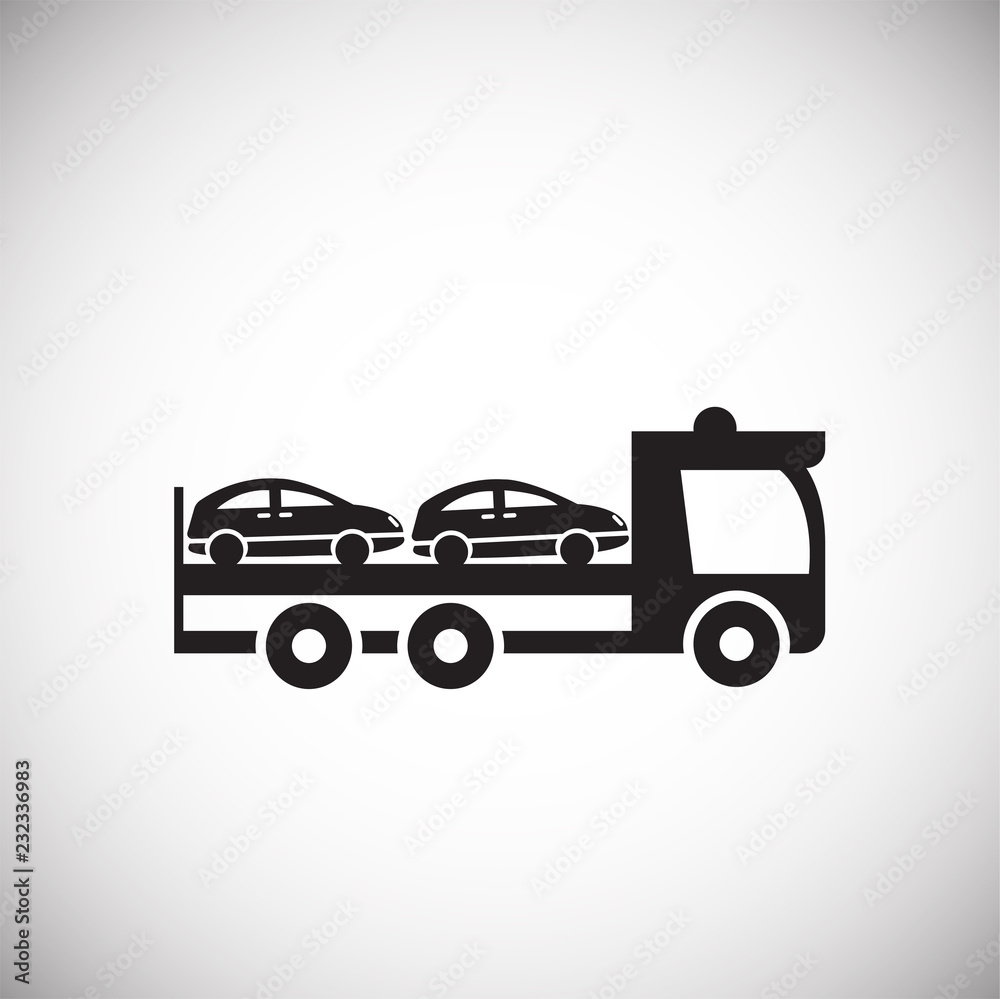 Car transporter on white background icon Car transporter on white background icon