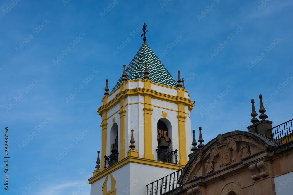 Fototapeta premium Nuestra Señora del Socorro Church tower. Ronda, Spain