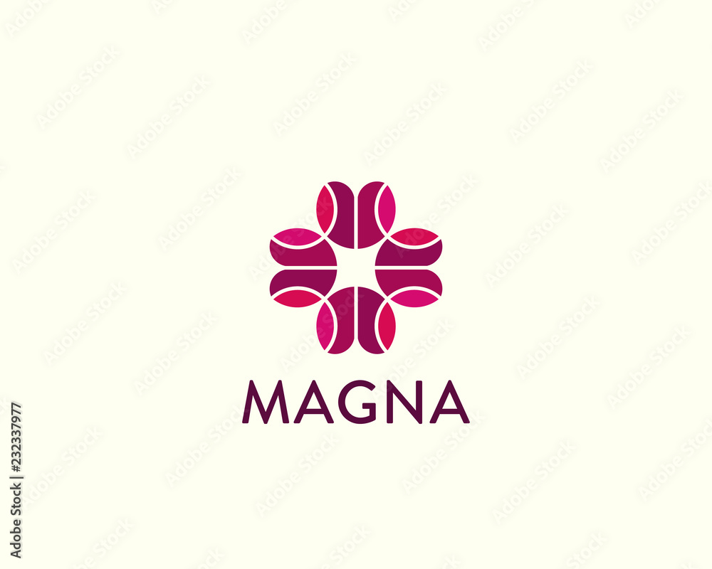 Luxury flower vector logotype. Colour universal floral logo