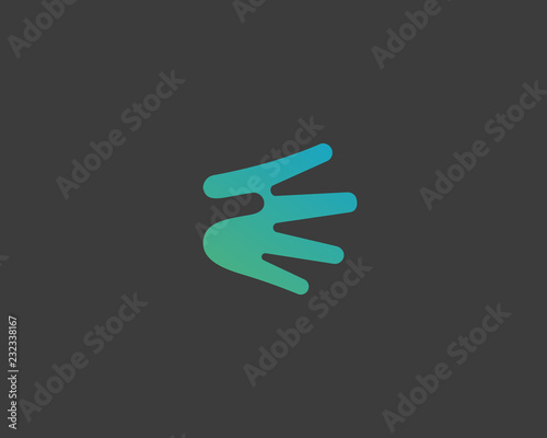 Hand fingers vector logo. Negative space help logotype.