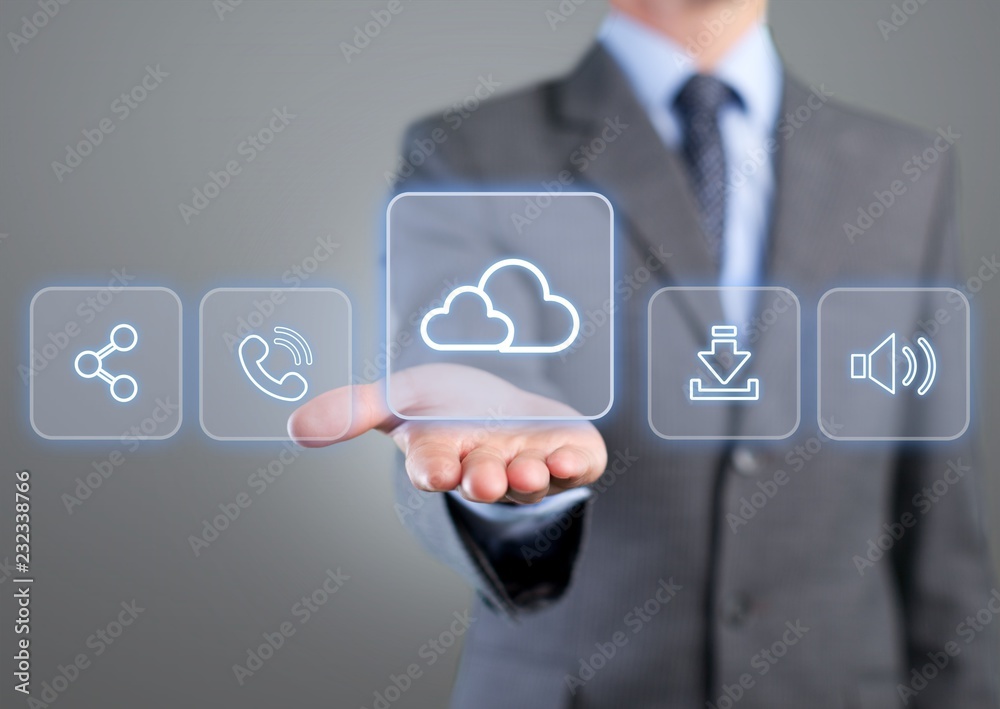 Businessman working on digital chart, business strategy concept Businessman working on digital chart, business strategy concept