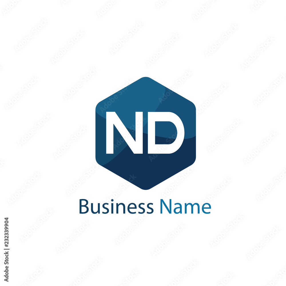 Initial Letter ND Logo Template Design