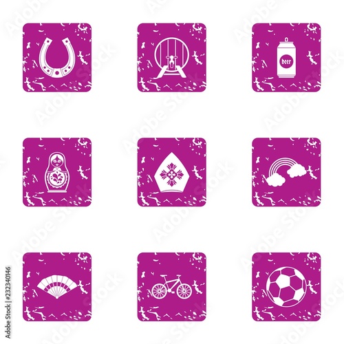 Sip icons set. Grunge set of 9 sip vector icons for web isolated on white background