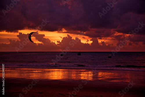 Kitesurfer during Sunset in Phuket