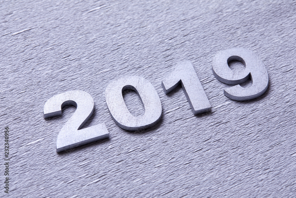 silver numbers forming the number 2019 silver numbers forming the number 2019