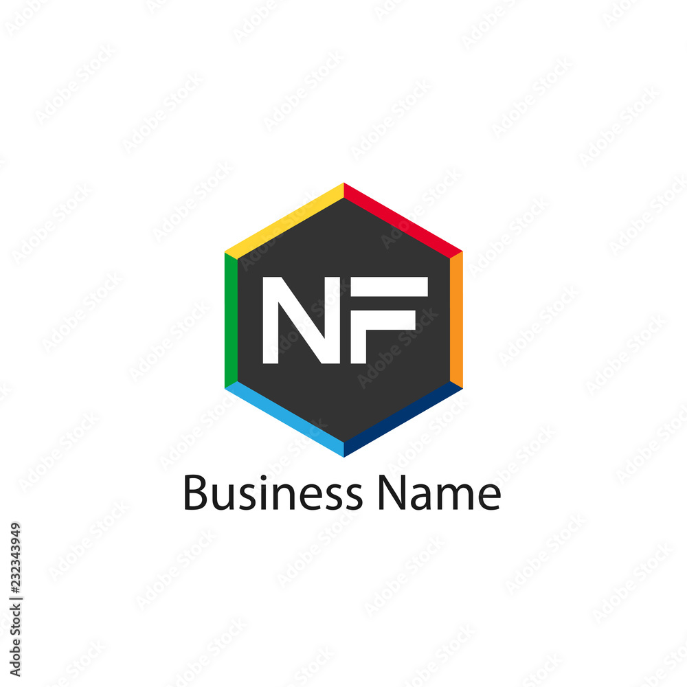 Initial Letter NF Logo Template Design