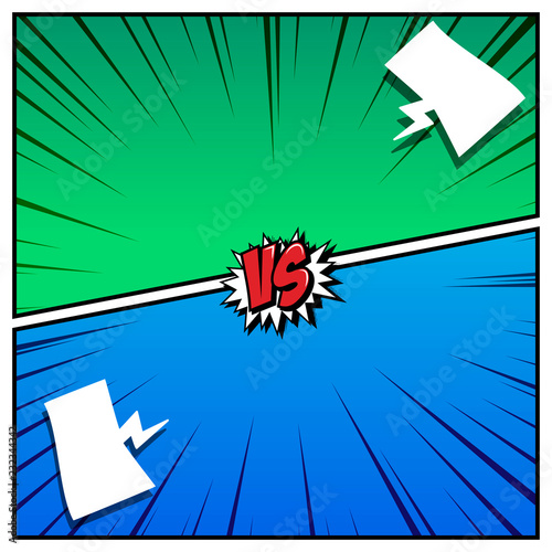 Comic styled background. Colorful versus, vector