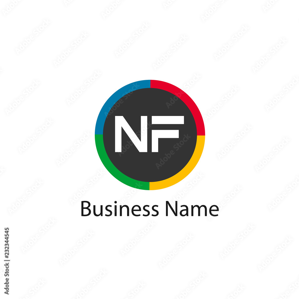 Initial Letter NF Logo Template Design