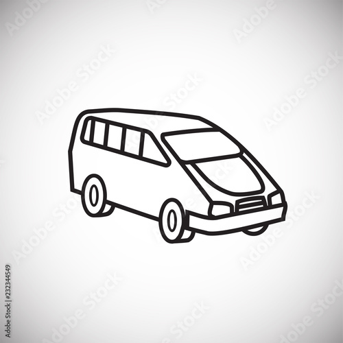 Family car thin line on white background icon