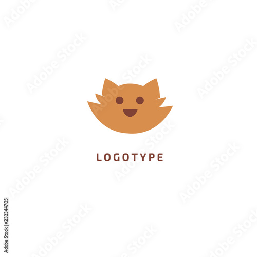 Cat silhouette logo. Vector abstract minimalistic illustration veterinary. Kitten icon. Pet, pet shop, zoo, clinic vector flat style logotype modern.