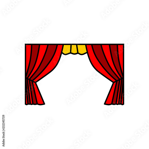 Theatre scene vector icon