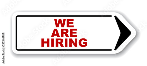 red vector banner we are hiring