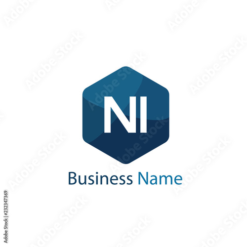 Initial Letter NI Logo Template Design