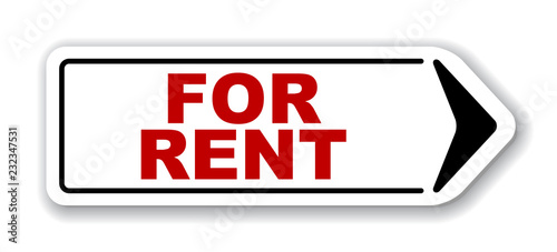 red vector banner for rent