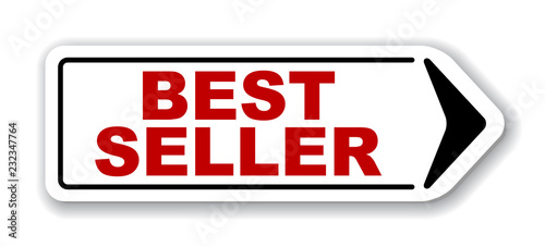 red vector banner best seller