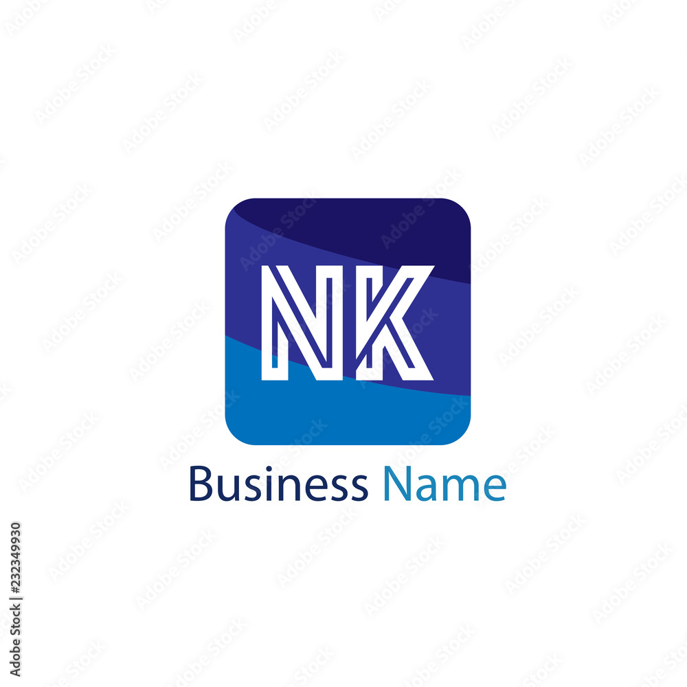 Initial Letter NK Logo Template Design Initial Letter NK Logo Template Design