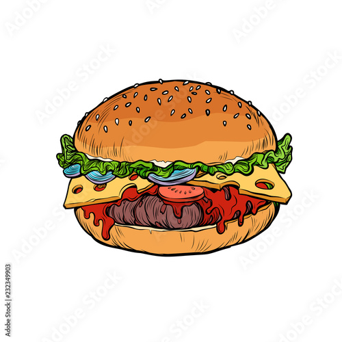 Burger, isolate on white background
