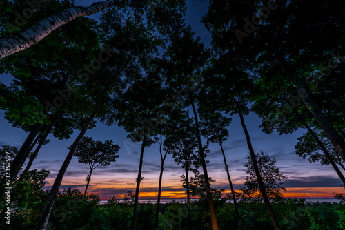 Sunset on Green Bay in Door County, Wisconsin.