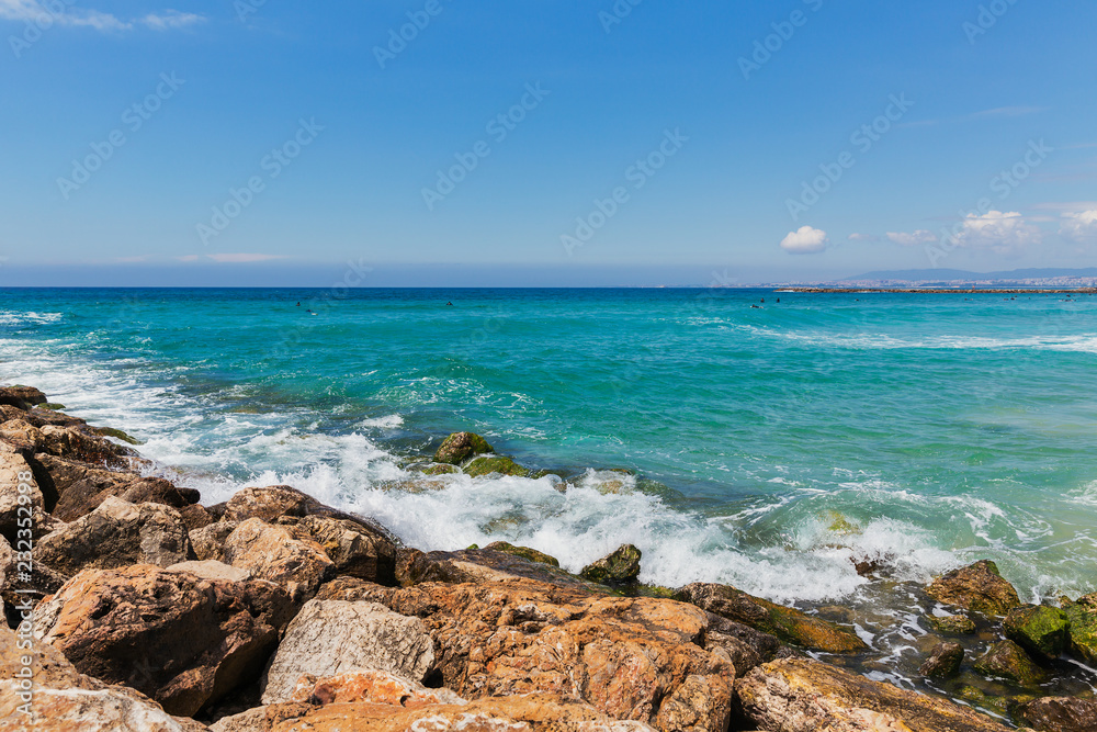 Landscape from the rocky coast of ocean