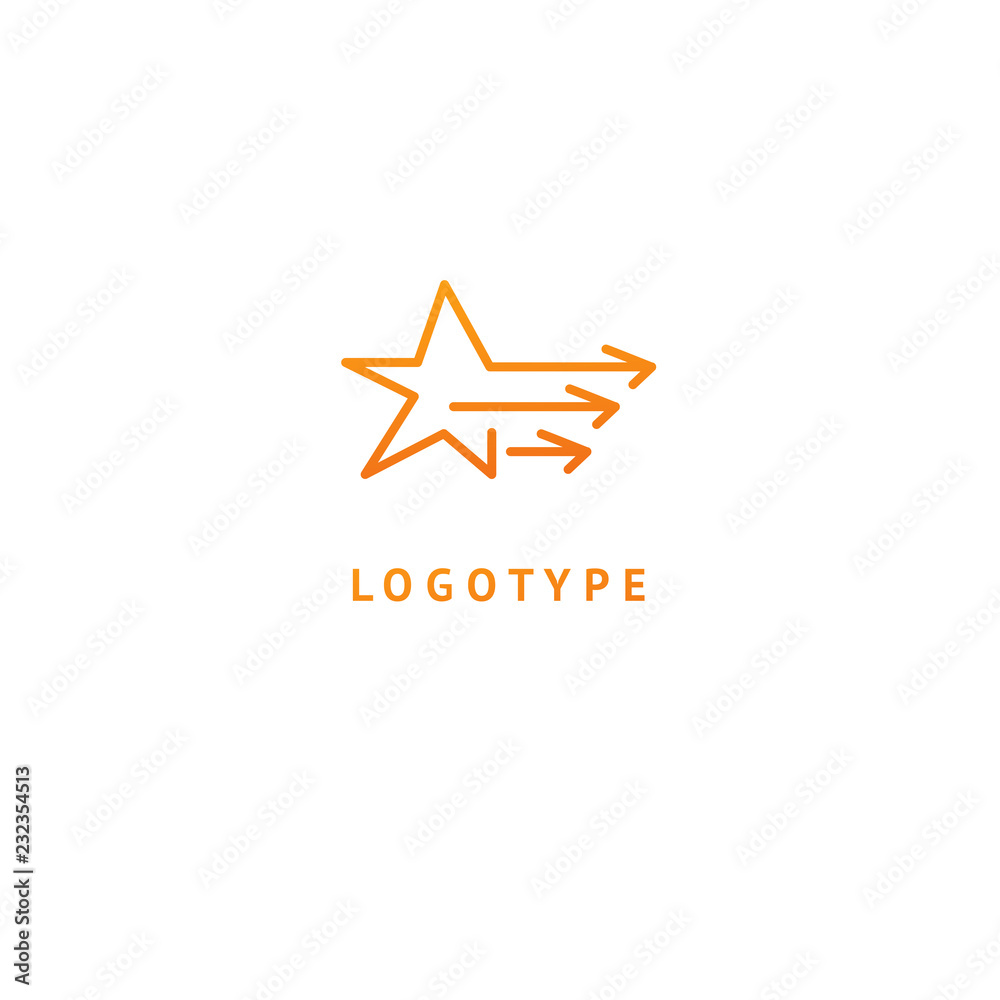 Star with arrows icon. Vector flat style illustration Abstract business logo template. Logo concept of Progress development, application, Business strategy, Geometric design element, leader. Star with arrows icon. Vector flat style illustration Abstract business logo template. Logo concept of Progress development, application, Business strategy, Geometric design element, leader.