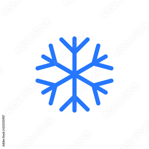 Snowflake vector icon, winter season symbol, christmas decoration geometric element