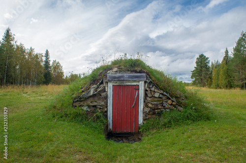 a traditional root cellar a underground storage room