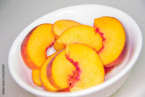 peaches on a plate