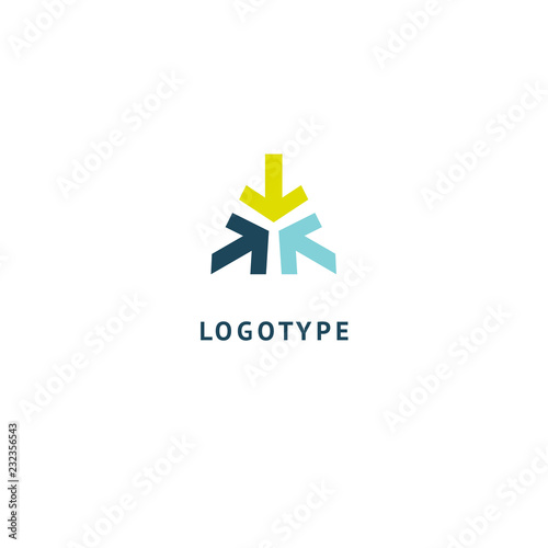 Arrow icon. Vector flat style illustration Abstract business logo template. Logo concept of Progress development, application, Business strategy, Geometric design element, delivery company.