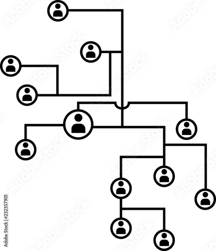 Network Connection, Hub, Social Network Isolated Flat Line Icon