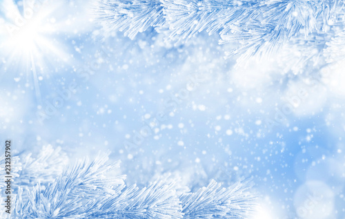 Winter festive background for greeting cards and design..Christmas bright background. © Leonid Ikan