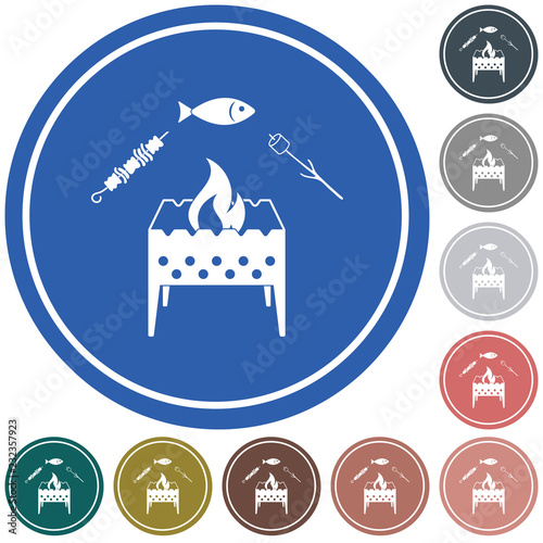 Grilled fish, zephyr and  kebab icon