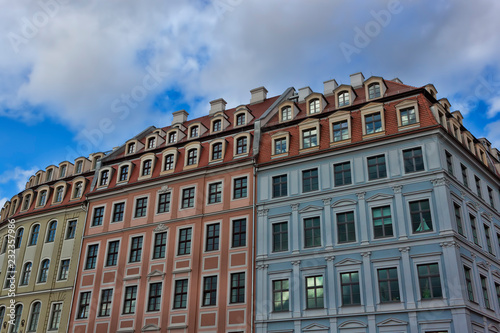 Renovated old buildings in the old part of Dresden