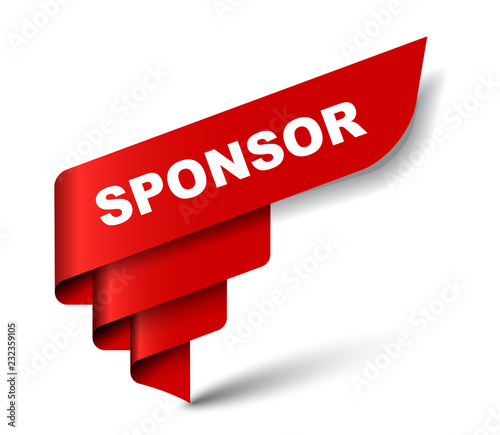 red vector banner sponsor