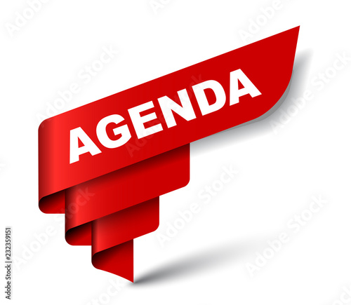 red vector banner agenda