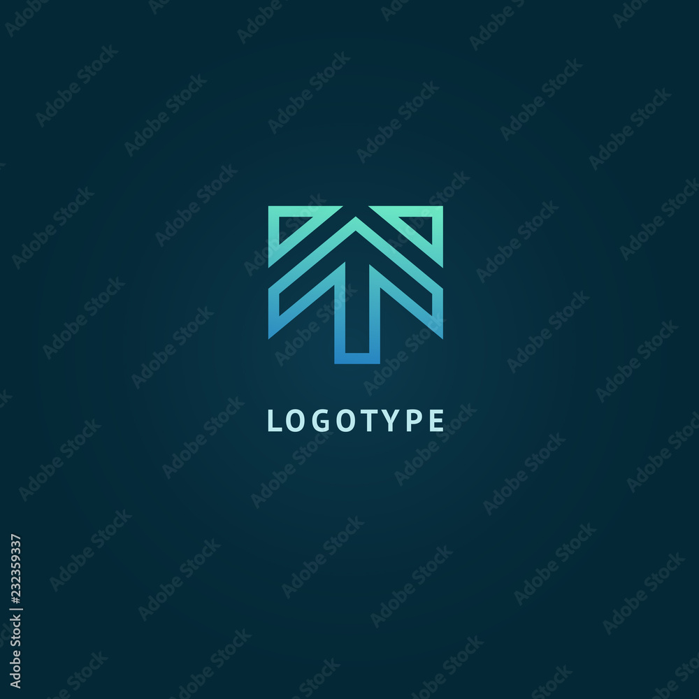 Arrow icon. Vector flat style illustration Abstract business logo template. Logo concept of Progress development, application, Business strategy, Geometric design element, delivery company. Arrow icon. Vector flat style illustration Abstract business logo template. Logo concept of Progress development, application, Business strategy, Geometric design element, delivery company.