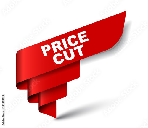 red vector banner price cut