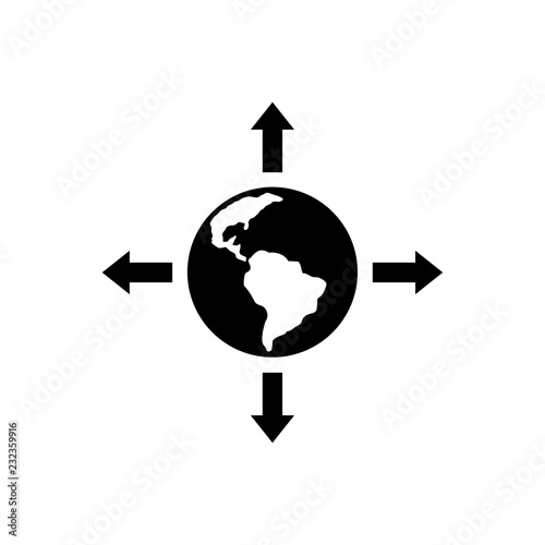 The poles of the planet Earth glyph icon