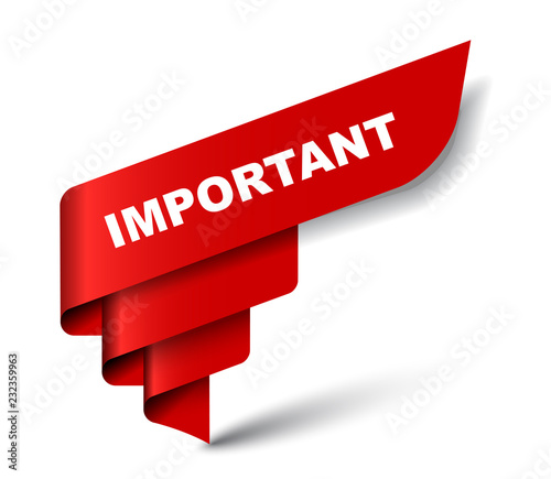 red vector banner important