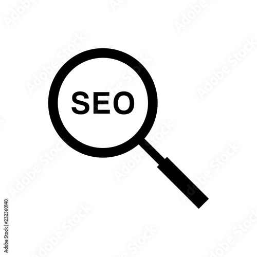 Magnifier, loupe and seo glyph icon