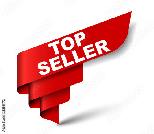 red vector banner top seller