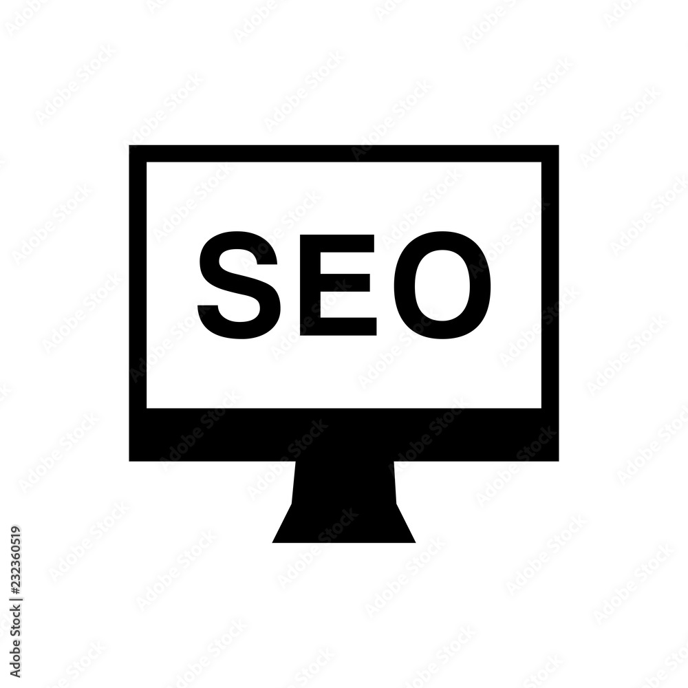 Computer, monitor and seo glyph icon Computer, monitor and seo glyph icon