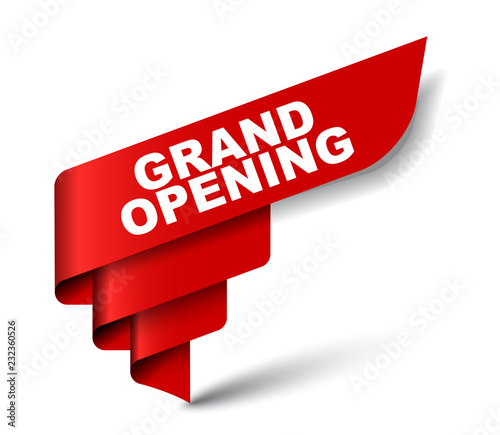 red vector banner grand opening