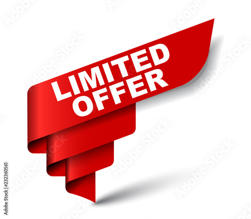 red vector banner limited offer