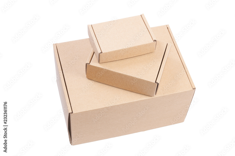 Brown cardboard boxes isolated on white background Brown cardboard boxes isolated on white background